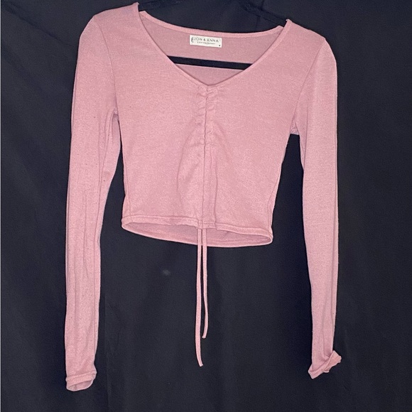 Pink long sleeve crop top - Picture 3 of 3